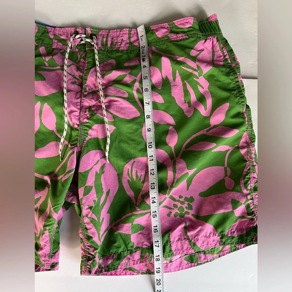 Boden Men’s Pink Green Floral Swim Board Shorts